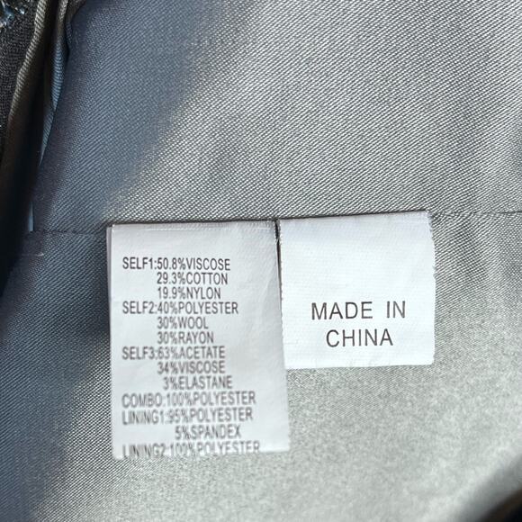 KAY UNGER metallic tweed & lace cocktail party dress size 8 black/silver holiday - Picture 5 of 6